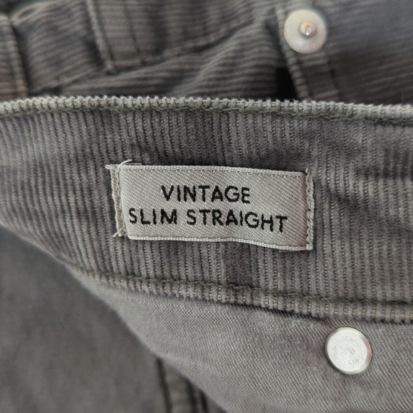 J. Crew Classic Pinwale Corduroy High Rise Vintage Slim Straight Pants Gray 28P - Picture 9 of 16